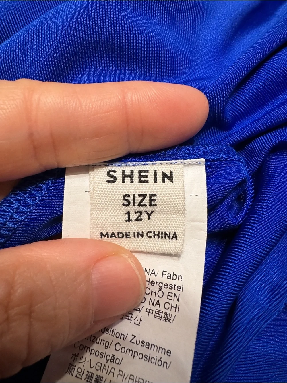 SHEIN Bright Blue Asymmetrical Ruffle Dress - Picture 3 of 3